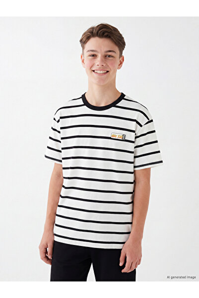 LC Waikiki Black Striped Boy's Shorts Set
