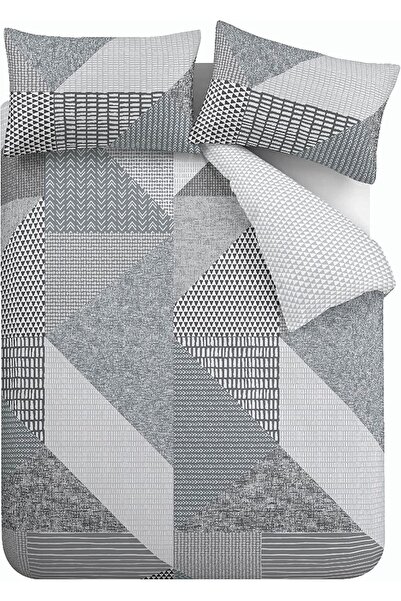 Catherine Lansfield Larsson Geo Reversible Double Duvet Cover Set with Pillow...