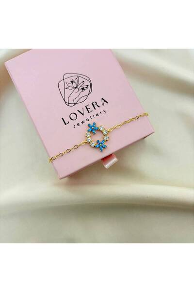 Lovera Jewellery 925 Ayar Gümüş Sertifikalı 14K Gold Renk Unutma Beni Çiçeği ...