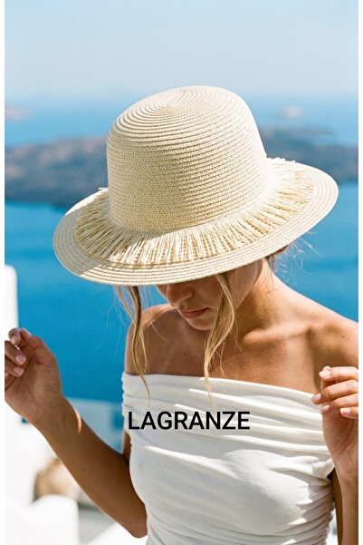 LAGRANZE Fringed Women's Straw Hat