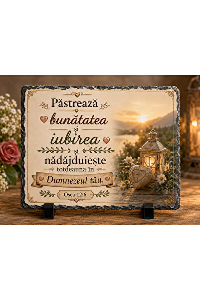 hiperborea Placă ardezie creștină -„Păstrează bunătatea și iubirea” - Cadou c...