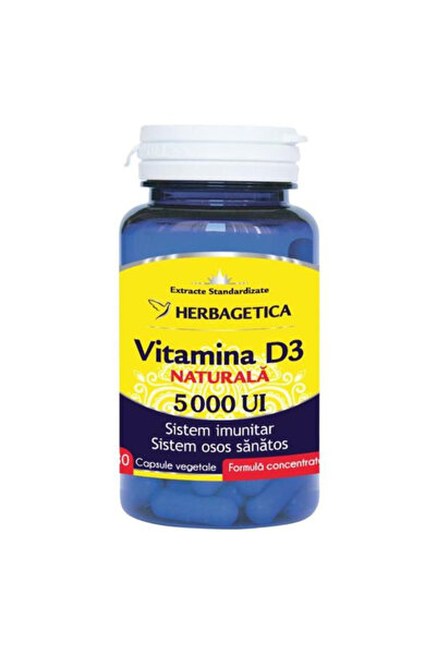herbagetica Vitamina D3 Naturala 5000 UI Herbagetica, 30 capsule vegetale