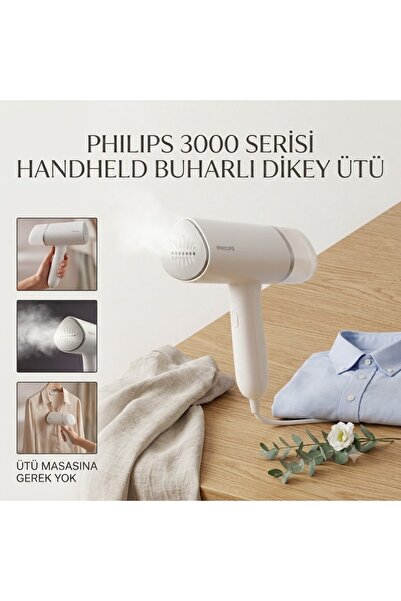 Philips 3000 Serisi El Tipi Dikey Ütü, 1000W, 30 Saniyede Hazır, Kompakt ve K...