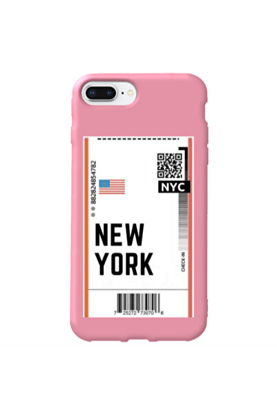 Other Apple iPhone 7 Plus New York NYC Pink Colored Silicone TPU Θήκη
