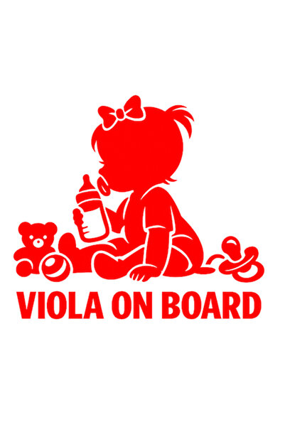 OEM Autocolant decorativ auto  "VIOLA ON BOARD ", 10cm, Roșu