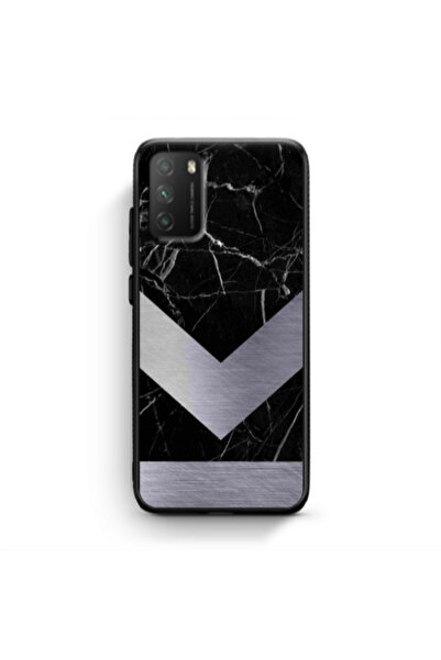Other Xiaomi Poco M3 Marble Arrow Down Black Glossy Θήκη