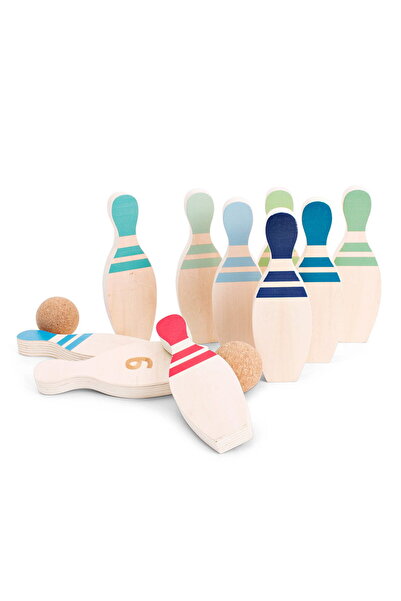 BS Toys Joc de indemanare, set Bowling din lemn FSC,