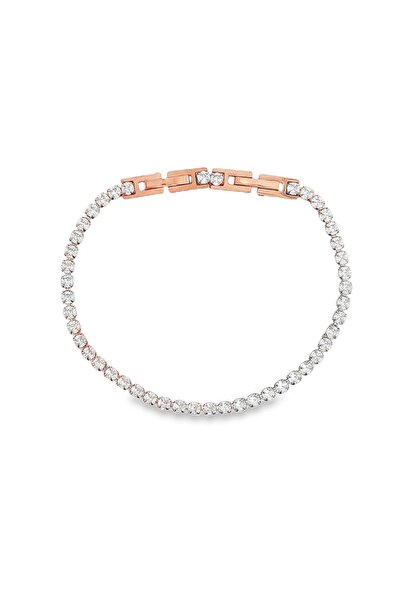 Bijuteria SORELLY Brățară tenis de 3mm placată cu aur roz de 14k