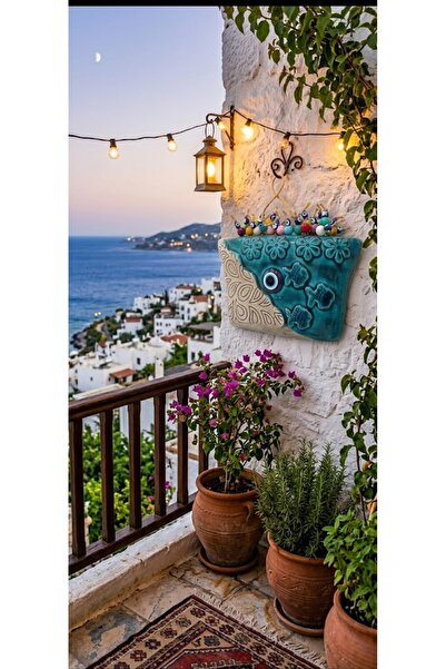 devigo El Yapımı - Nazar Boncuklu Saksı Duvar Süsü- Duvar Dekorasyon – Balkon...