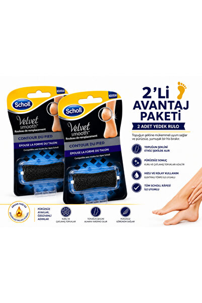 Scholl Velvet Smooth Kontur Yedek Rulo Başlık Topuk Uyumlu Ayak Törpüsü Yedek...