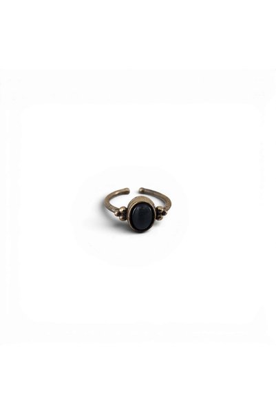 Hedea Grape Seed Real Natural Stone Adjustable Bronze Smoked Women's Ring