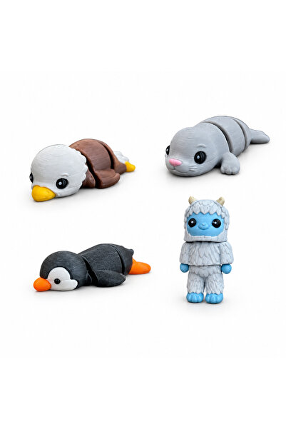 Eva Prints Set Micro Figurine Polar, animale articulate printate 3D in Romani...