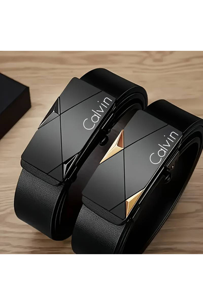 Diamond Arrows Stylish Men's PU Leather Belt - Fashion Belts with Automatic B...