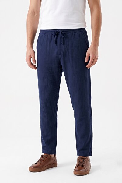 Mösyö Men's Baggy Fit Muslin Fabric Trousers Bgl-St05592