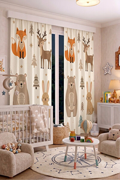 EFSANE PET Baby Kids Room Background Curtain 140X260 cm 2 Wings Cute Patterne...