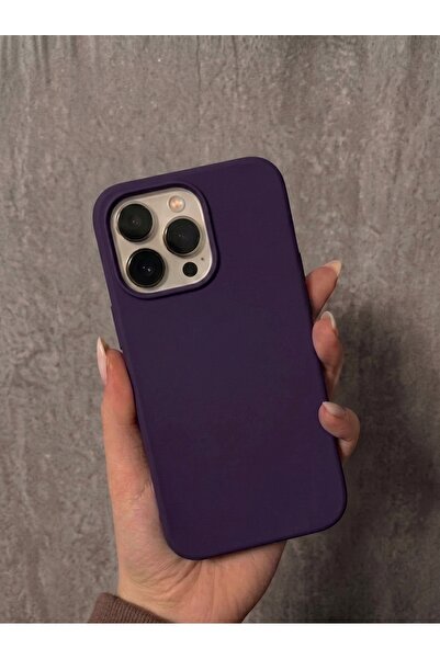 IPhone 15 Pro Max Uyumlu İçi Kadife Logolu Silikon Kılıf Kapak