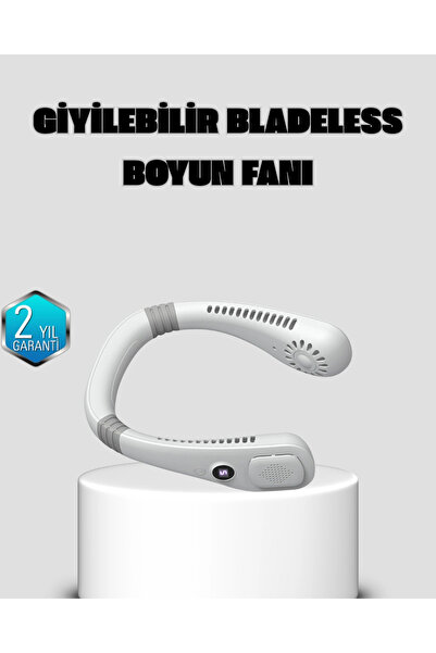 shopwave Kablosuz Giyilebilir Boyun Fanı Çift Motorlu ve 5 Kademeli Hız Kontrolü