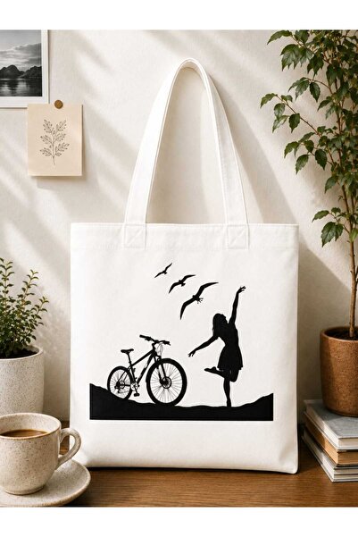 imkaya Beyaz Canvas Çanta - Kalın Kumaş - Bez Çanta - Günlük Omuz Çantası - B...