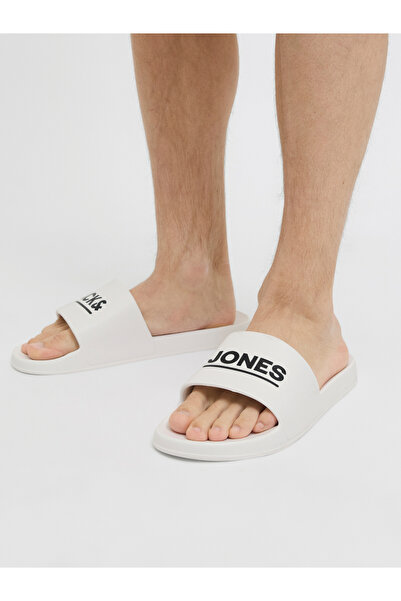 Jack & Jones Men White Logo Slides