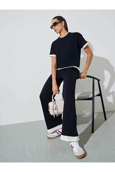 Styli Contrast Trim Short Sleeves T-Shirt and Joggers Co-Ords