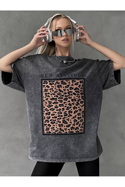 JANTIL MODA Retro Washed Cotton Unisex Oversize Comfortable Fit T-Shirt 🌑