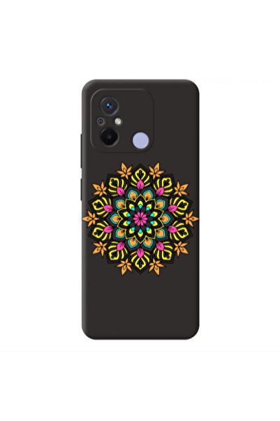 Other Xiaomi Redmi 12C Mandala D6 Black Colored Silicone TPU Θήκη