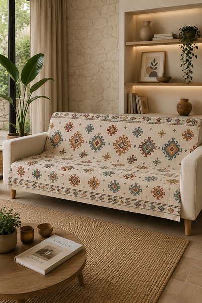 GECE HOME غطاء أريكة مخملي بوهيمي عصري متعدد الأغراض، غطاء أريكة قابل للتحويل إلى سرير، غطاء طاولة للنزهات، غطاء طاولة مع إسفنج مضاد للانزلاق 165x215