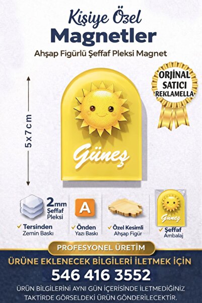 reklamella Güneş Temalı Figürlü Pencere Kesimli Doğum Günü Magneti Organizasy...