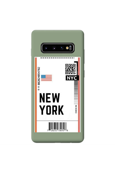 Other Samsung S10 New York NYC Light Green Colored Silicone TPU Θήκη