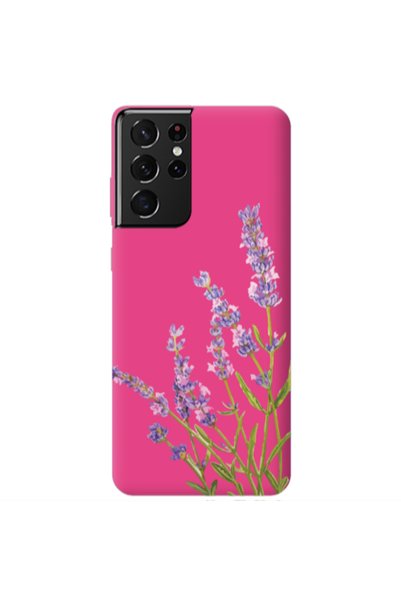 Other Samsung S21 Ultra Flowers 8 Fuchsia Colored Silicone TPU Θήκη