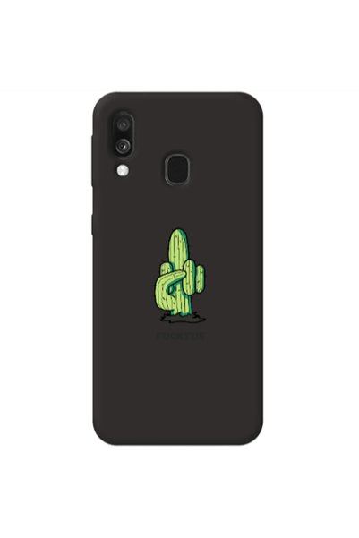 Other Samsung A40 Green Cactus Black Colored Silicone TPU Θήκη