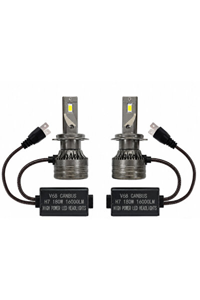 Ruan Set de 2 becuri LED H7 V68 180W 16000LM Canbus 6000K 12V Alb Rece