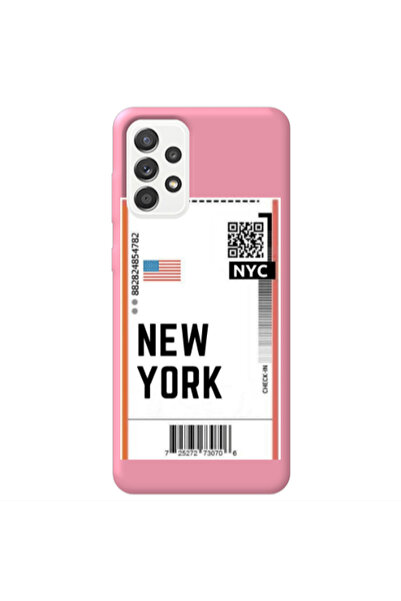 Other Samsung A13 4G New York NYC Pink Colored Silicone TPU Θήκη