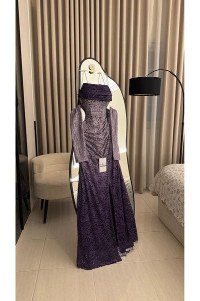 Nareen Fashion Luxurious Purple Royal Blue Evening Gown Combines Elegance and...