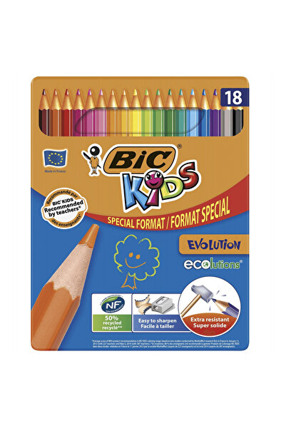 MC Micostore Creioane colorate Kids Evolution, 18 culori, blister carton