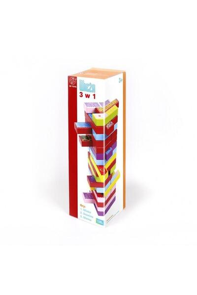 OEM Set de Jocuri din Lemn 3 în 1 Albi: Domino, Jenga, Memory pentru Copii 3+