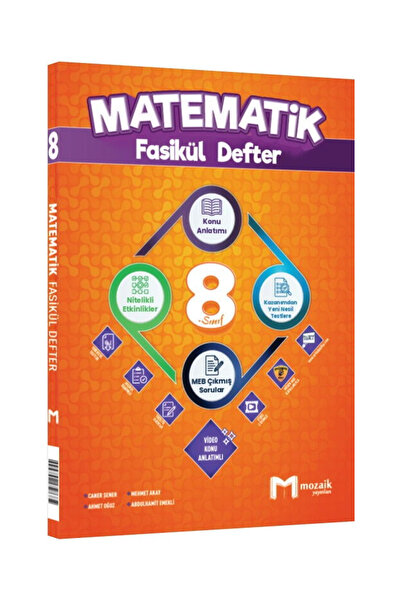 Mozaik Yayınları 8. Sınıf Matematik Fasikül Defter Kitap Video Konu Anlatımlı...