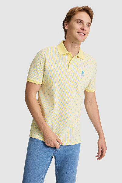 U.S. Polo Assn. Men's Light Yellow Regular Fit Polo Neck T-Shirt 50322489-Vr004