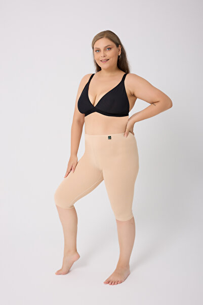 ELİT zümrüt Women's Combed Cotton Knee-Length Capri Leggings