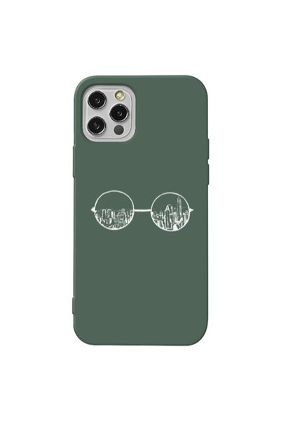 Other Apple iPhone 12 Pro Max Sunglasses Dark Green Colored Silicone TPU Θήκη