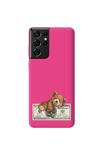 Other Samsung S21 Ultra Money Style Fuchsia Colored Silicone TPU Θήκη