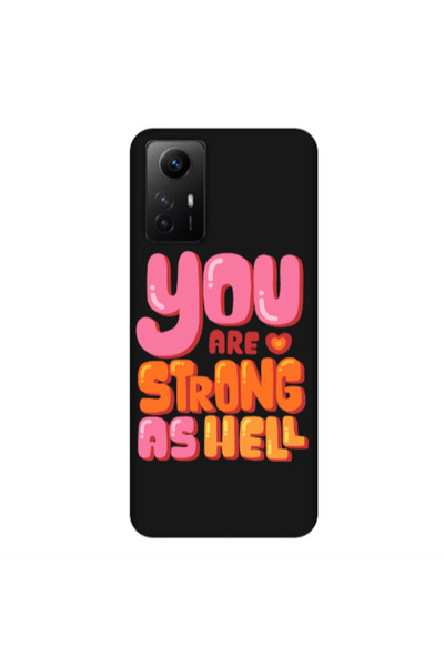 Other Xiaomi Redmi Note 12s You are Love Strong Black Colored Silicone TPU Θήκη
