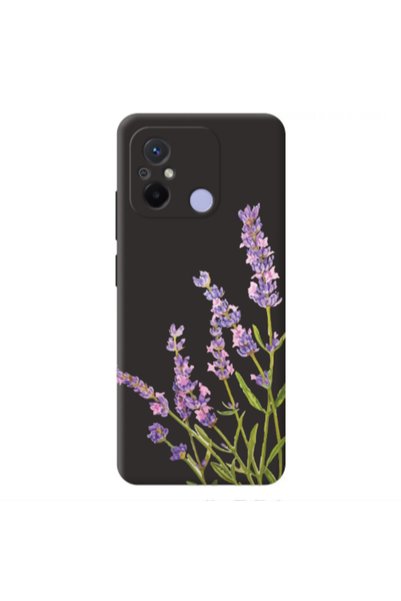 Other Xiaomi Redmi 12C Flowers 8 Black Colored Silicone TPU Θήκη