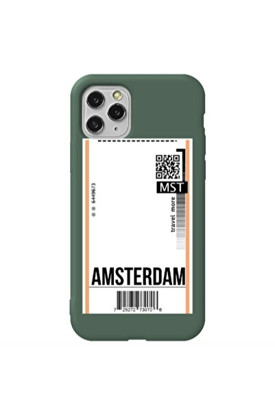 Other Apple iPhone 11 Pro Amsterdam Travel More Dark Green Colored Silicone T...