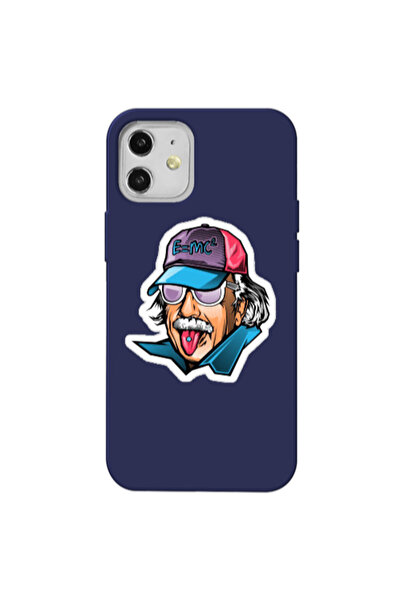 Other Apple iPhone 12 Einstein Dark blue Colored Silicone TPU Θήκη