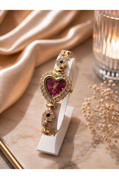 G Sport POLO Heart Detailed Zircon Stone Women's Wristwatch