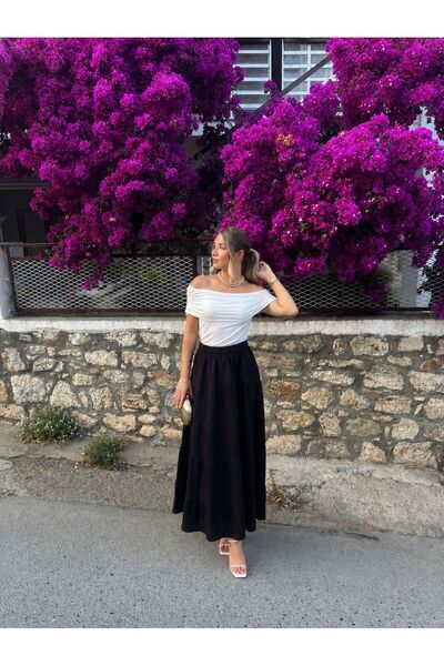 Markazzi Long Skirt with Elastic Waist