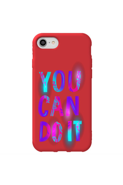 Other Apple iPhone 7 You Can Doit Red Colored Silicone TPU Θήκη