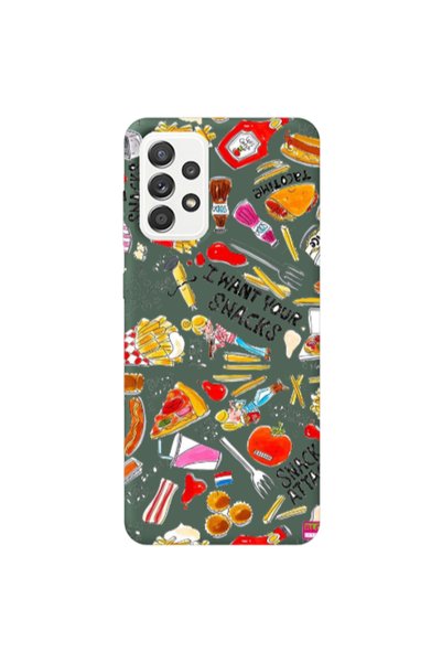 Other Samsung A52 Snack attack Dark Green Colored Silicone TPU Θήκη