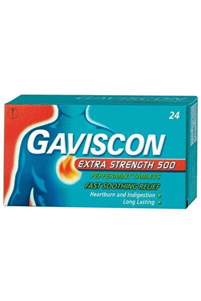 Gaviscon EXTRA 500MG PEPPRMNT TAB 24S